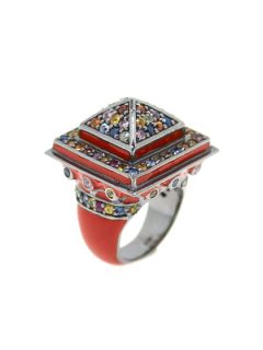 red Pyramid pave ring by M.C.L. By Matthew Campbell Laurenza