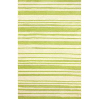 Nuloom Hand tufted Contemporary Modern Stripes Green New Zealand Wool Rug (5 X 8)