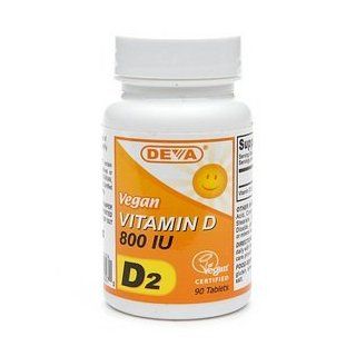 Deva Vegan Vitamins Vitamin D2 800 IU, Tablets 90 ea Health & Personal Care