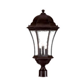 Waverly Energy Star Collection Post mount 3 light Outdoor Black Coral Light Fixture