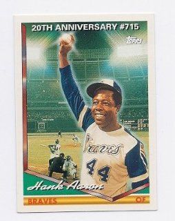 Hank Aaron HOF 1994 Topps "20th Anniversary #715" MLB Card #715 