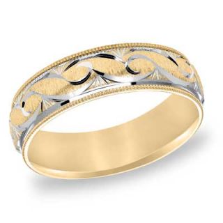 fit scroll wedding band in 10k two tone gold $ 429 00 buy more save