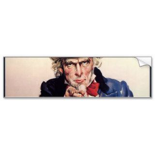 Vintage "I Want You" US Army Uncle Sam Bumper Sticker