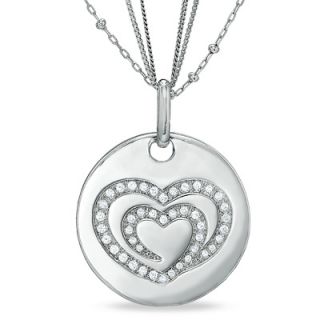 The Shared Heart® 1/3 CT. T.W. Diamond Medallion in Sterling Silver