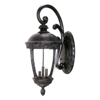 Fleur de lis Collection Wall mount 3 light Outdoor Stone Light Fixture With Clear Shade