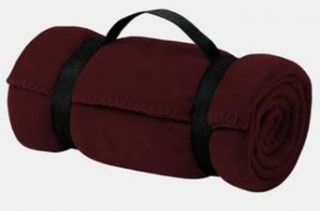 Upscale Poly Fleece Blanket with Straps   Maroon Clothing