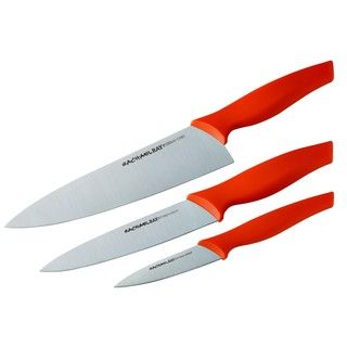 Rachael Ray Orange 3 piece Japanese Stainless Steel Chef Knife Set