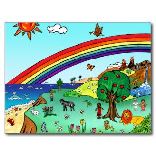 Idyllic Children's Landscape    Paradise Post Cards