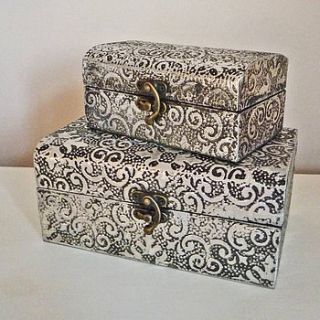 set two wooden silver trinket boxes by marquis & dawe