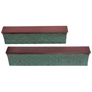 Metal Fleur de lis Pattern Shelves (set Of 2)