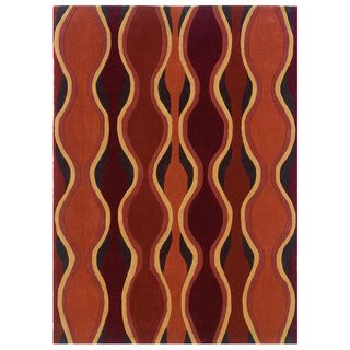 Rust And Grey Geometric Glass Motif Transitional Area Rug (8 X 10)