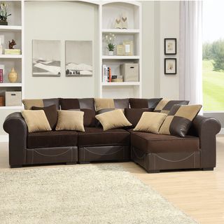 Alessandra Chocolate 4 piece Sectional Set Sectional Sofas