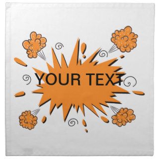 Blank Comic Book Action Template Cloth Napkins
