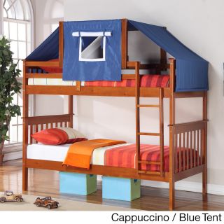 Donco Kids Mission Twin size Bunk Bed And Tent Kit Cappuccino Size Twin