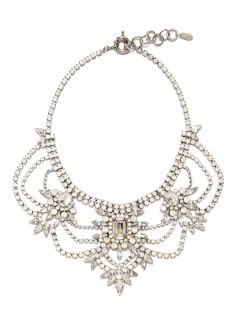 White Opal Crystal Bib Necklace by Elizabeth Cole