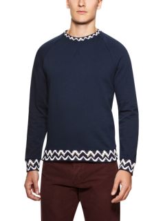 Patterned Collar Sweatshirt by TOPMAN