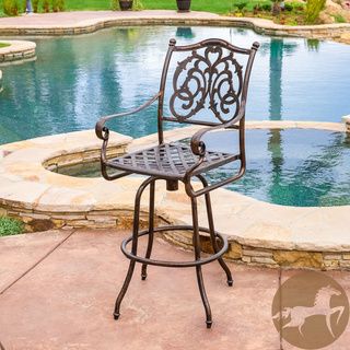 Christopher Knight Home Casselberry Cast Aluminum Outdoor Copper Bar Stool