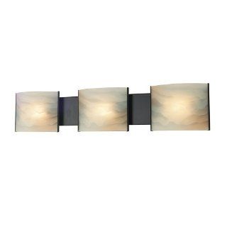 Alico Lighting BV713 HM 45 Vanity, Oil Rubbed Bronze Finish with Honey Melon Glass Shades   Recessed Light Fixture Trims  