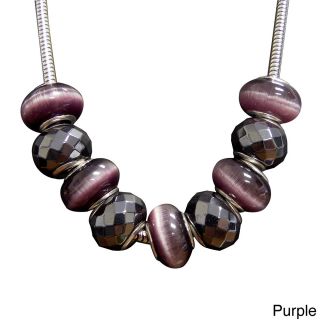Magnetic Hematite Necklace With Cats Eye Glass Beads