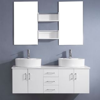 Virtu Virtu Usa Enya 59 inch White Double Sink White Vanity Set White Size Double Vanities