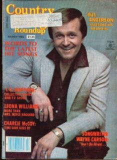 COUNTRY SONG ROUNDUP Bill Anderson Wayne Carson T G Sheppard ++ 3 1983 Entertainment Collectibles