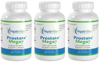 Prostate Mega7 Super Prostate Health Beta Sitosterol, Saw Palmetto, Quercetin PhysioVites Prostate Mega7 180 Capsules 3 Bottles Health & Personal Care