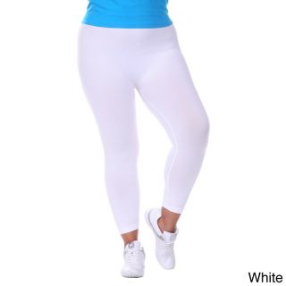 White Mark Universal Inc., White Mark Womens Plus Size Solid Daily Leggings White Size One Size Fits Most