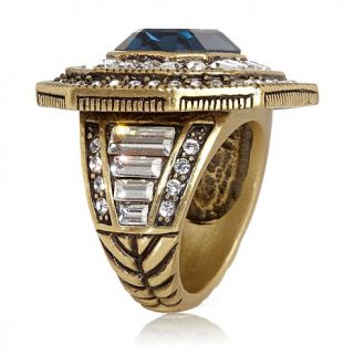 "Exceptional Indulgence" Crystal Accented Octagonal East/West Ring