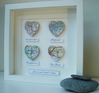 personalised map hearts story picture by little bird designs