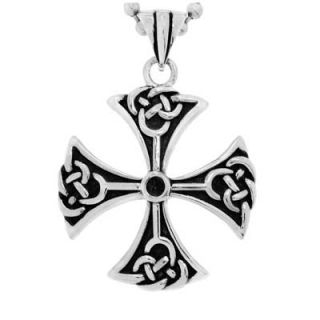 Accent Celtic Cross Pendant in Two Tone Stainless Steel   24   Zales