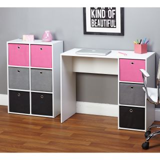 Jolie Large Pink Writing Desk And Bookcase Set