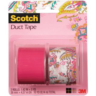 Scotch Duct Tape 1.42x5yd 2 Rolls/pkg paisley Princess And Solid Hot Pink