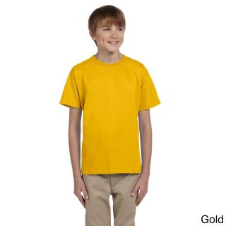 Jerzees Youth Boys Hidensi t Cotton T shirt Gold Size L (14 16)