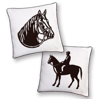 Naked Decor Horse Reversible Pillow horse pillow Color White and Midnight Brown
