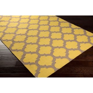 Surya Carpet, Inc Hand woven Dean Moroccan Trellis Geometric Flatweave Wool Rug (8 X 11) Yellow Size 8 x 11