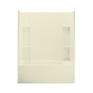 Sterling Accord AFD 76 in H x 60 in W x 36 in L Almond Polystyrene Wall 4 Piece Alcove Shower Kit with Bathtub