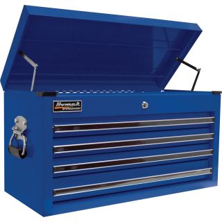 Homak Pro Series 27in. 4-Drawer Top Tool Chest — Blue, 26 1/4in.W x 12in.W x 14 1/4in.H, Model# BL02042601  Tool Chests