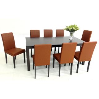 Warehouse Of Tiffany Warehouse Of Tiffanys 9 piece Toffee Tafline With Juno Table Dining Set Cappuccino Size 9 Piece Sets