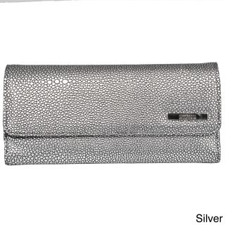 Kenneth Cole Reaction Womens Metallic Elongated Clutch Wallet With Four Interior Pockets
