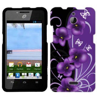 Huawei Ascend Plus Twilight Petunias on Black Phone Case Cover Cell Phones & Accessories
