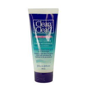 JOHNSON + JOHNSON CLEAN AND CLEAR OIL FREE DEEP ACTION CREAM CLEANSER 6.4 OZ. (UNBOXED)  Facial Cleansing Creams  Beauty
