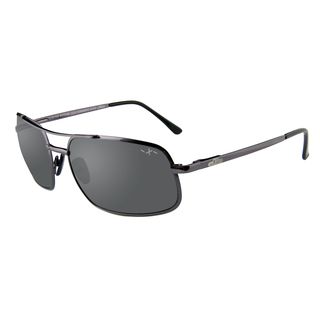 Xezo Xezo Mens Air Commando Grey Metallic Titanium Polarized Sunglasses Grey Size Large