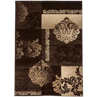 Patch Damask Brown Area Rug (53 X 73)