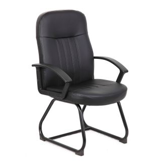 Boss Executive Leather Budget Sled Base Guest Chair