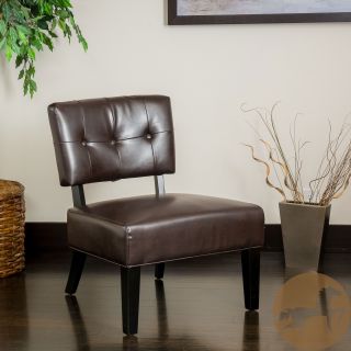 Griffin Brown Bonded Leather Accent Chair