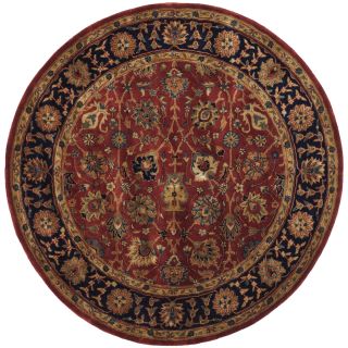 Safavieh Handmade Persian Legend Rust/ Navy Wool Rug (6 Round)