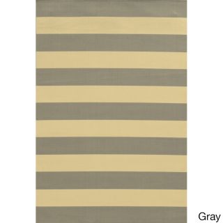 Style Haven Indoor/ Outdoor Stripe Polypropylene Rug (710 X 1010) Gray Size 710 x 1010