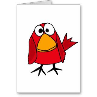 XX  Funny Sad Cardinal Bird Cartoon Greeting Cards