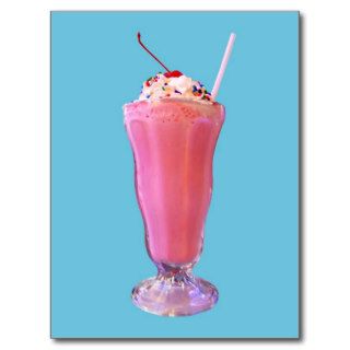 Strawberry Milkshake Post Card