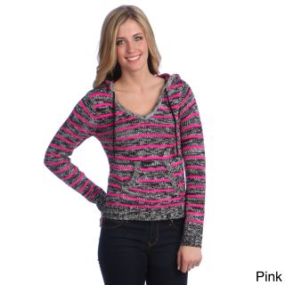365 Apparel Inc Womens Striped Woven Hoodie Pink Size S (4  6)